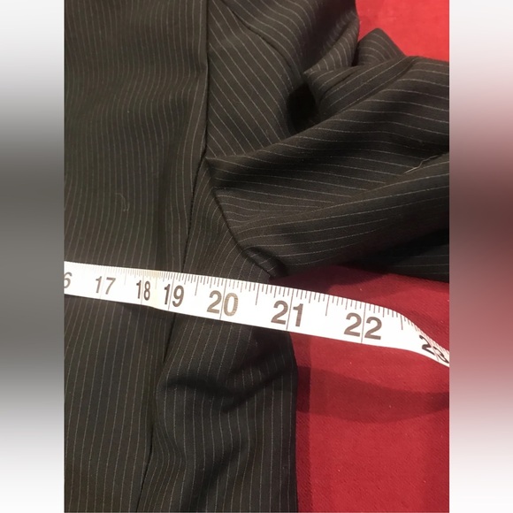 Billy London 42 BLACK Sport Coat Jacket PIN STRIPED 3 Button Front 29”Long mens - Picture 4 of 11